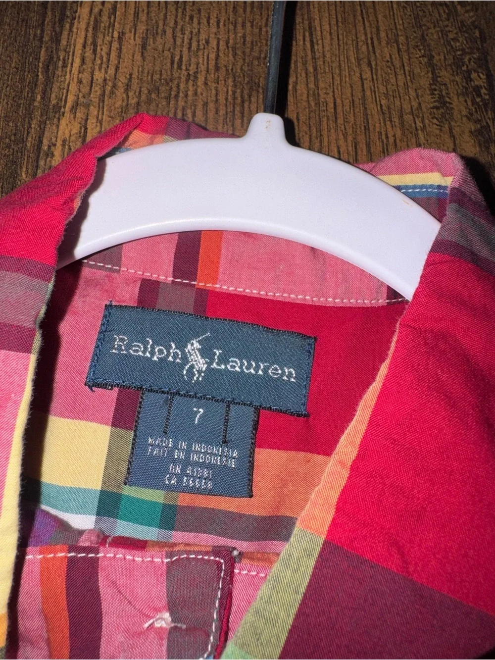Kids Ralph Lauren Colorful Plaid Button Up Shirt Size 7